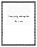 Phong thủy những điều cần tránh