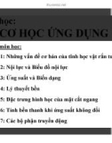 Bài giảng Cơ học ứng dụng: Chương II - ThS. Nguyễn Thanh Nhã