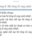 Bài giảng Công nghệ vật liệu cách nhiệt - Chương 6: Bê tông tổ ong cách nhiệt