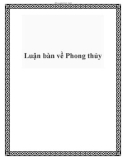 Luận bàn về Phong thủy