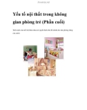 Yếu tố nội thất trong không gian phòng trẻ (Phần cuối)