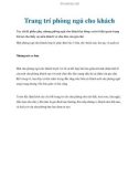 Trang trí phòng ngủ cho khách