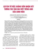 Lợi ích từ việc giảng viên nhận xét tương tác vào bài viết tiếng Anh của sinh viên