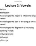 Lecture Phonetics & Phonology: Lecture 2