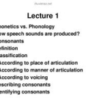 Lecture Phonetics & Phonology: Lecture 1