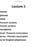 Lecture Phonetics & Phonology: Lecture 3