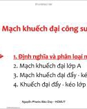 Bài giảng Mạch điện tử: Chương 6 - Nguyễn Phước Bảo Duy