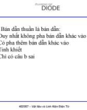 Bài giảng Vật liệu và linh kiện điện tử - Bài tập trắc nghiệm: Diode