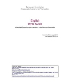 English Style Guide A handbook for authors and translators in the European Commission