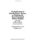 An Application of Item Response Theory to Equating the Test of Standard Written English