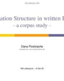 Information Structure in written English - a corpus study -