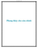 Phong thủy cho cửa chính