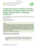 Comparison between students' academic performance and their abilities in written English language skills: A Tanzanian perspective