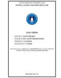 Giáo trình Quản trị học (Nghề: Quản trị bán hàng - Cao đẳng) - Trường Cao đẳng Cộng đồng Đồng Tháp