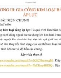 Bài giảng Công nghệ trong kỹ thuật ô tô: Chương 3 - ThS. Nghiêm Văn Vinh