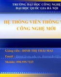 HỆ THỐNG VIỄN THÔNG VỚI CÔNG NGHỆ MỚI