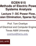 Lecture Methods of Electric power systems analysis - Lesson 7: DC Power flow, Gaussian elimination, sparse systems