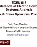 Lecture Methods of Electric power systems analysis - Lesson 6: Power operations, power flow