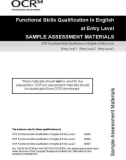 Functional Skills Qualification in English at Entry Level SAMPLE ASSESSMENT MATERIALS