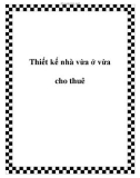 Thiết kế nhà vừa ở vừa cho thuê