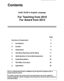 WJEC GCSE in English Language For Teaching from 2010 For Award from 2012