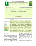 Effect of integrated nutrient management on growth, flowering and yield parameters in annual chrysanthemum [Glebionis coronaria (L.) Spach]