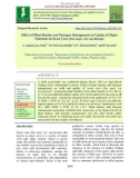 Effect of plant density and nitrogen management on uptake of major nutrients in sweet corn (Zea mays var saccharata)