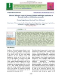 Effect of different levels of nitrogen, sulphur and foliar application of boron in sunflower (Helianthus annuus L.)