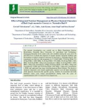 Effect of integrated nutrient management on physico-chemical characters of bael (Aegle marmelos Correa) cv. Narendra Bael-9