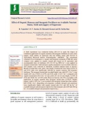 Effect of organic manures and inorganic fertilizers on available nutrient status, yield and jaggery of sugarcane