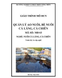 Giáo trình Quản lý ao nuôi, bè nuôi cá lăng, cá chiên - MĐ03: Nuôi cá lăng, cá chiên