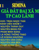 Báo cáo Đánh giá đất đai xã Mỹ Trà TP.Cao Lãnh