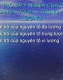 Bài giảng Vai trò và ý nghĩa của các nguyên tố đa trung vi lượng