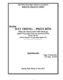 Bài giảng Đất trồng-Phân bón - ĐH Phạm Văn Đồng