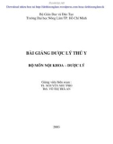 Bài giảng Dược lý Thú y - TS. Nguyễn Như Pho, ThS. Võ Thị Trà An