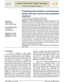 Predicting tensile strength of cemented paste backfill with aid of second order polynomial regression