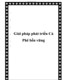 Giải pháp phát triển Cà Phê bền vững