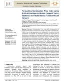 Forecasting construction price index using artificial intelligence models: Support vector machines and radial basis function neural network