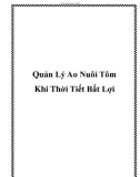 Quản Lý Ao Nuôi Tôm Khi Thời Tiết Bất Lợi