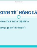 KINH TẾ NÔNG LÂM