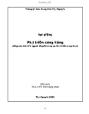 Bài giảng Phát triển cộng đồng - ThS. Phí Thị Hồng Minh