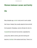 Women between career and family