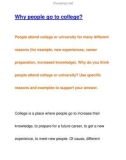 Why people go to college?