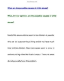 What are the possible causes of child abuse?