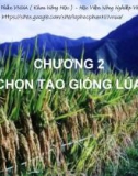 Bài giảng Chọn tạo giống cây trồng ngắn ngày: Chương 2 - Học viện Nông nghiệp Việt Nam