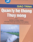 Giáo trình về quản lý hệ thống thủy nông tập 1