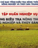 Bài giảng Tập huấn nghiệp vụ: Tổng điều tra nông thôn, nông nghiệp và thủy sản 2011