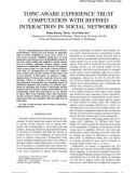 Topic-aware experience trust computation with refined interaction in social networks