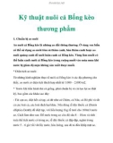 Các kỹ thuật nuôi cá Bống kèo thương phẩm