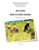 Bài giảng Kinh tế nông nghiệp (Dùng cho các lớp cao học) - ĐH Thủy lợi